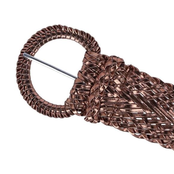 CTM Women's Braided Wide Belt with Matching Buckle - Picture 3 of 4